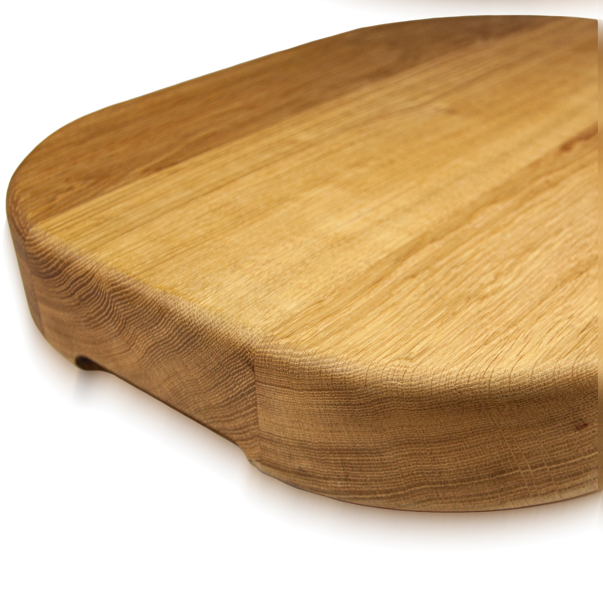 Tábua de Carvalho Laura Living - Butcher Block - 50x40CM tábua redonda de madeira clara com bordas arredondadas