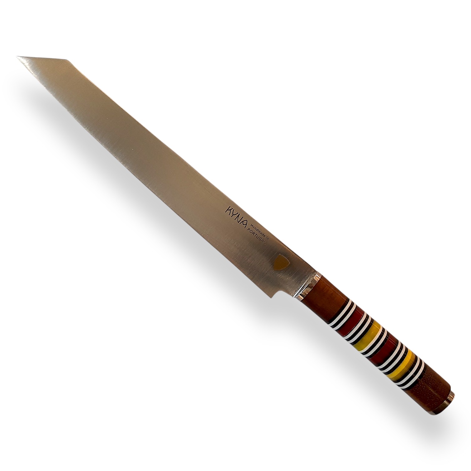 Faca de Sashimi 26cm Faca de cozinha com lâmina metálica e cabo colorido em madeira