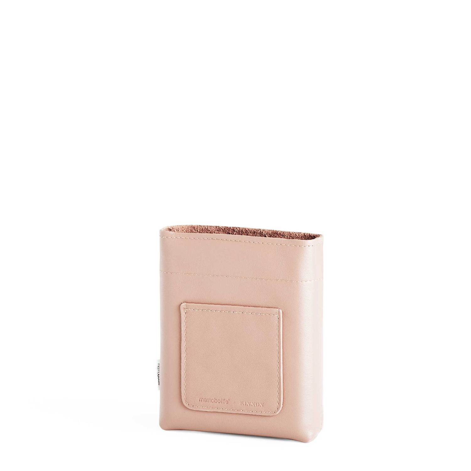 A6 Nude Leather Sleeve memobottle Carteira de pele rosa com bolso exterior