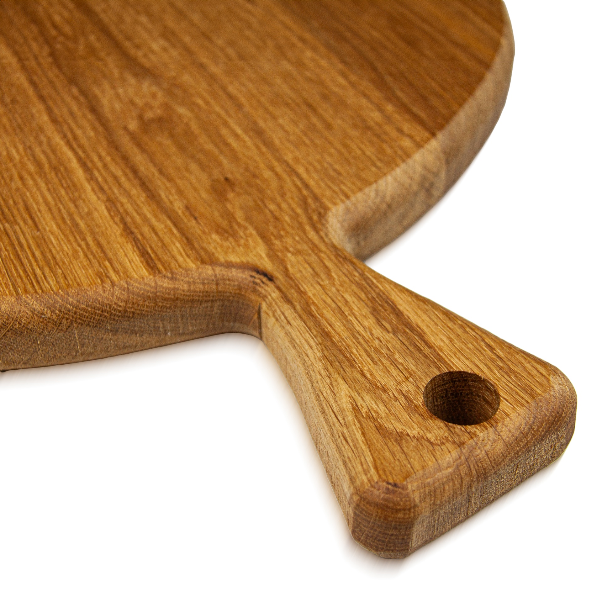 Tábua de Carvalho Laura Living - Pizza L - 40 CM Tabuleiro redondo de madeira clara com cabo e orifício circular