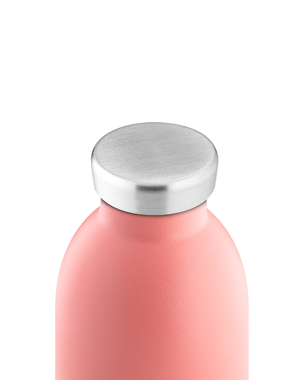 Clima Bottle - Blush Rose 500ml Garrafa rosa com tampa metálica prateada