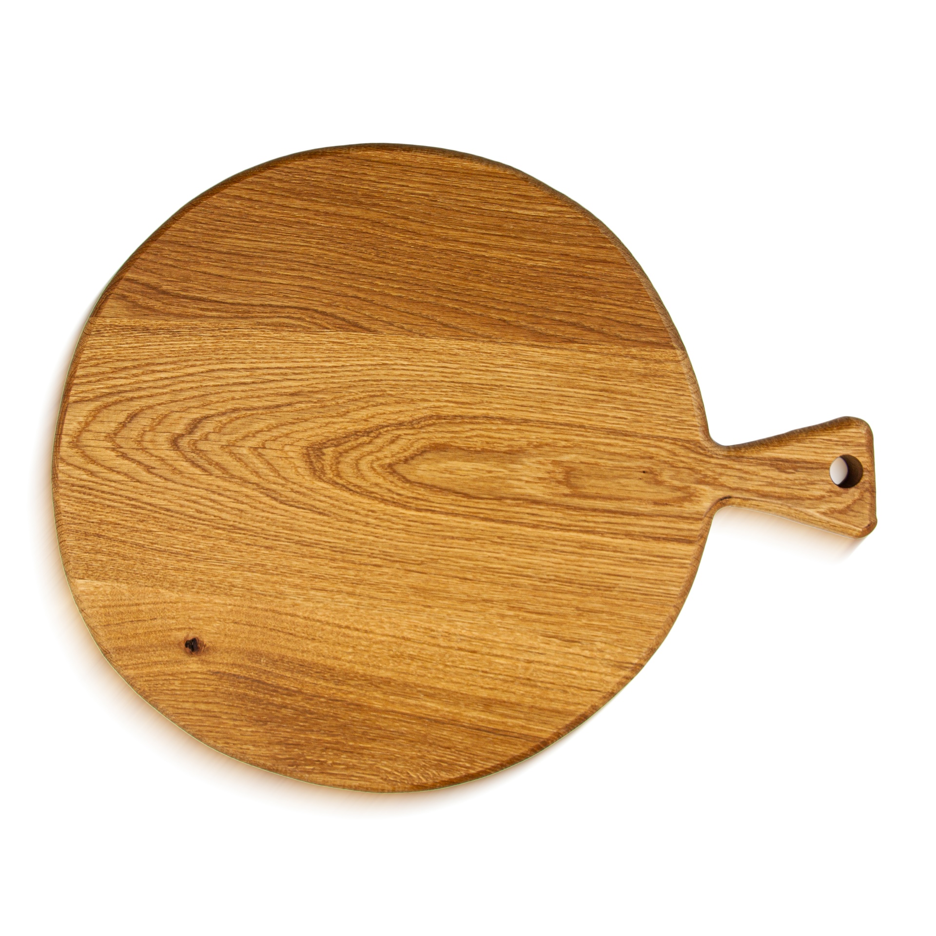 Tábua de Carvalho Laura Living - Pizza L - 40 CM Tábuas redonda de madeira clara com pega e orifício para pendurar