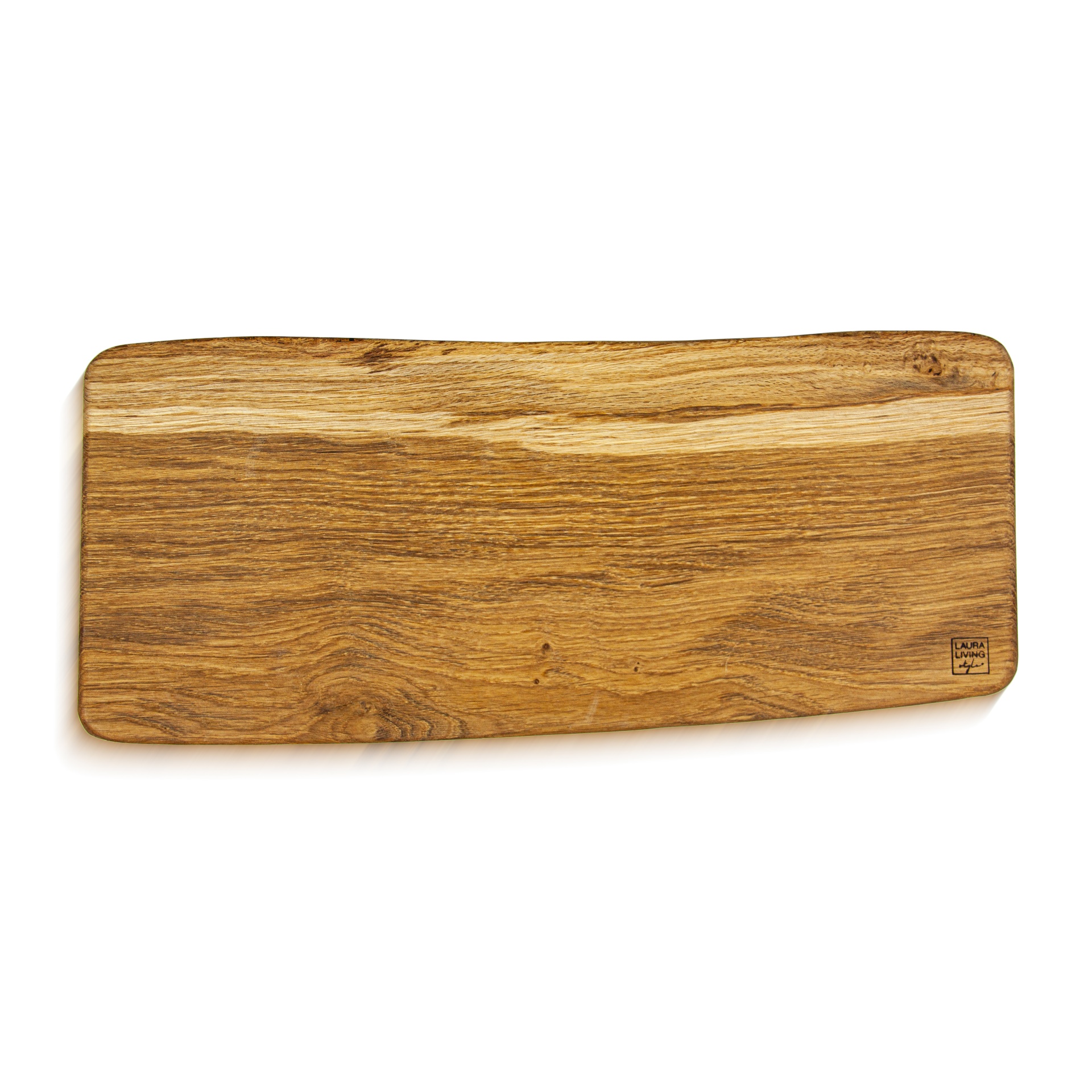 Tábua de Carvalho Laura Living - Tray M - 50 CM c/pés Tabuleiro de madeira retangular com veios naturais