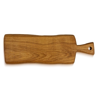 Tábua de cozinha retangular em madeira com pega e orifício