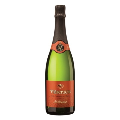 Garrafa de champanhe Vértice com rótulo castanho