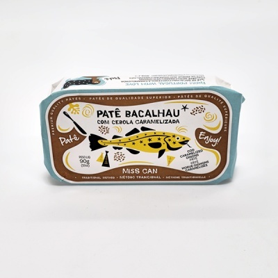 Embalagem de paté bacalhau com cebola caramelizada