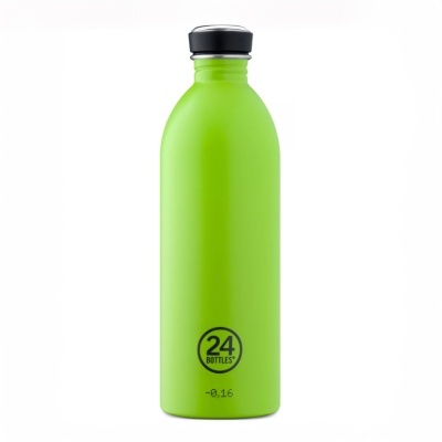 Garrafa verde-limão 24 BOTTLES com tampa preta
