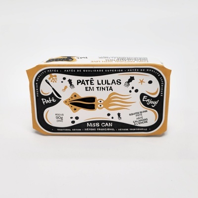 Lata de paté de lulas em tinta marca Miss Can