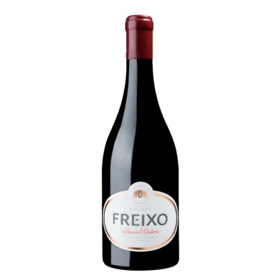 Garrafa de vinho tinto FREIXO Special Edition com rótulo branco oval