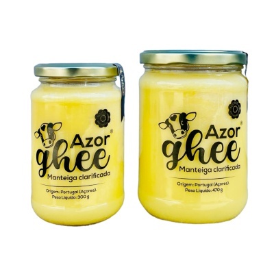 Dois frascos de ghee Azor de diferentes tamanhos