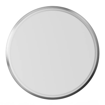 plato redondo branco com borda cinza claro