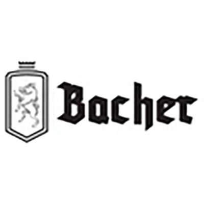 Logótipo Bacher preto com brasão de leão