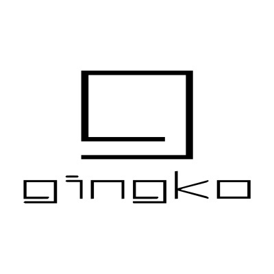 Logótipo preto com quadrado e texto 'gingko'