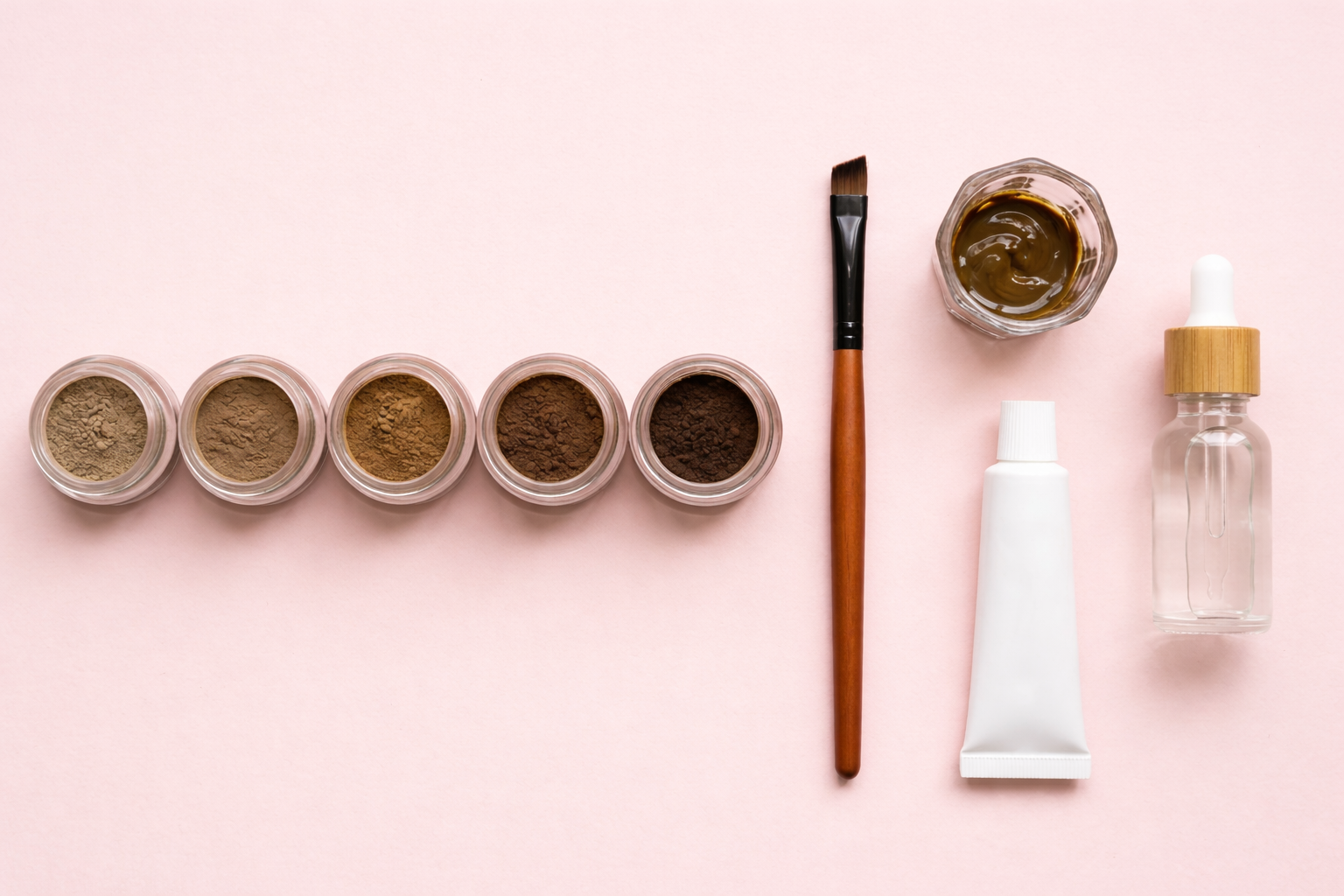 Compara&ccedil;&atilde;o de 5 marcas de henna profissional para sobrancelhas: OKO Power Powder, ZOLA, NOSSA Amsterdam, Nuance e Menela