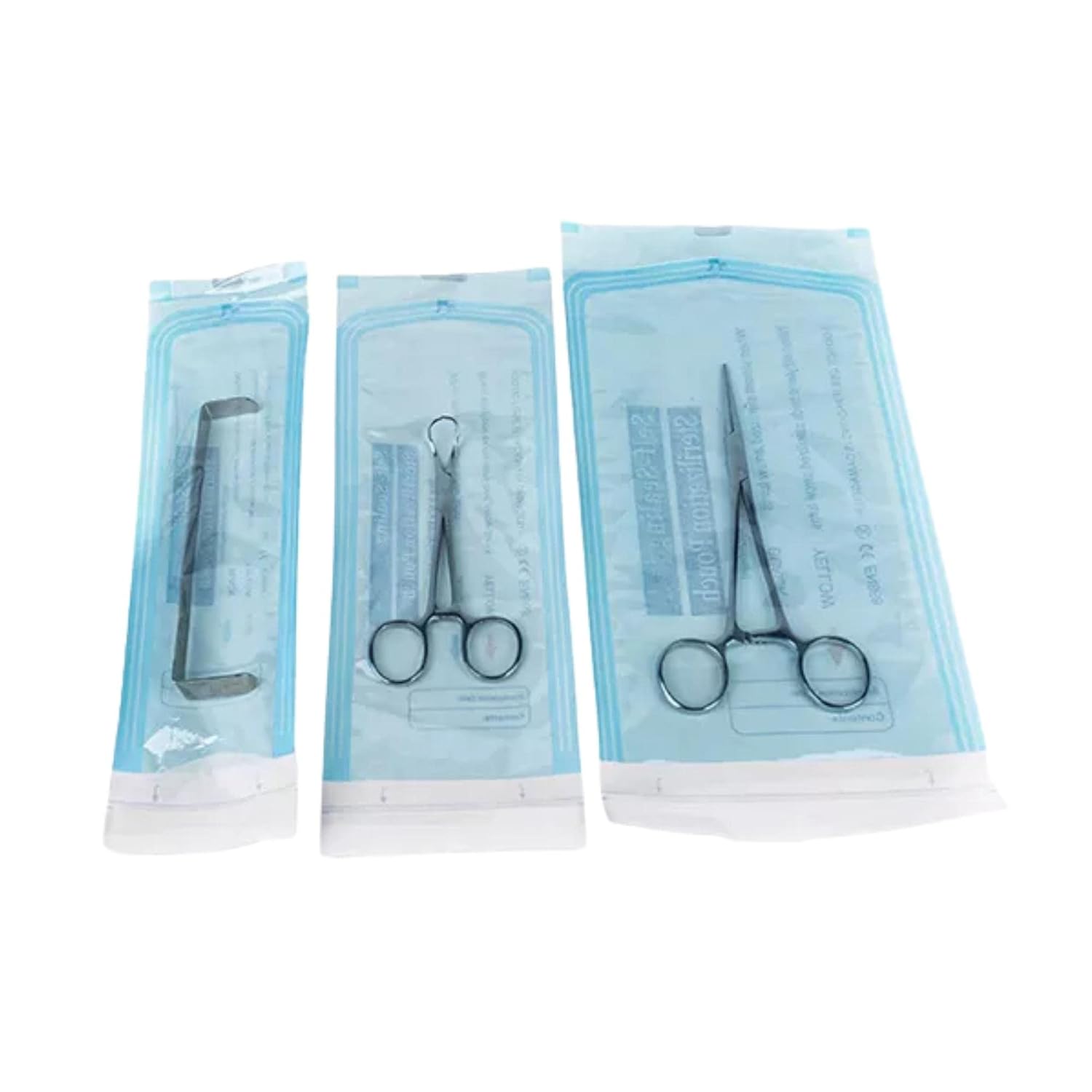 Sacos - Mangas Esterilização Auto-seláveis 200 unidades Instrumentos médicos esterilizados em embalagens plásticas transparentes