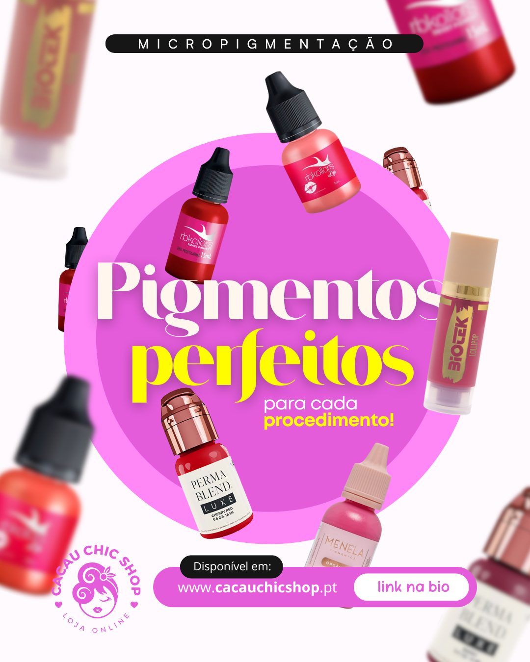 Pigmentos para micropigmenta&ccedil;&atilde;o profissional