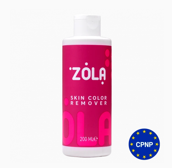 ZOLA Skin Color Remover - Removedor de Tintura e Henna da Pele Frasco de produto ZOLA Skin Color Remover 200 ML com selo CPNP