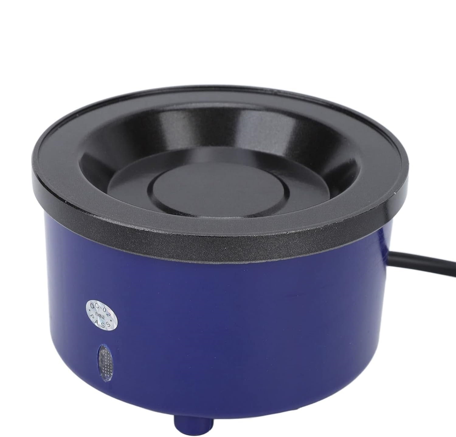 Panela para Derreter Queratina recipiente redondo azul com tampa preta e cabo preto