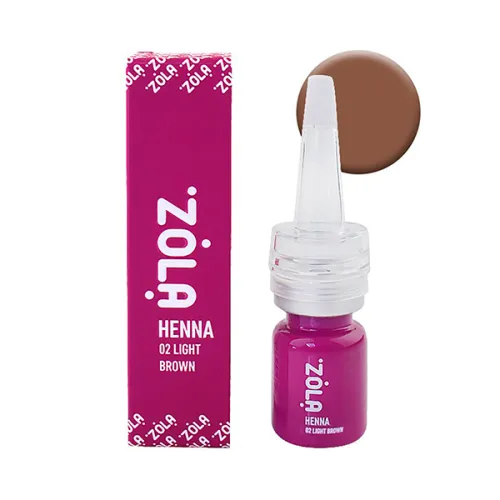 ZOLA Professional Henna 5 g 02 Light Brown - Henna para Sobrancelhas Corante para sobrancelhas henna ZOLA 02 Light Brown com embalagem rosa e frasco pequeno