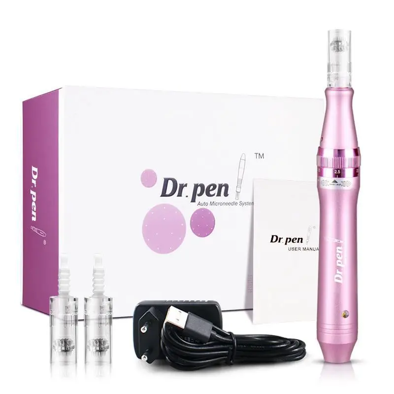 🌸 Dermapen Rosa Dr. Pen M7 Portátil Conjunto Dr.pen Auto Microneedle System com dispositivo rosa e acessórios