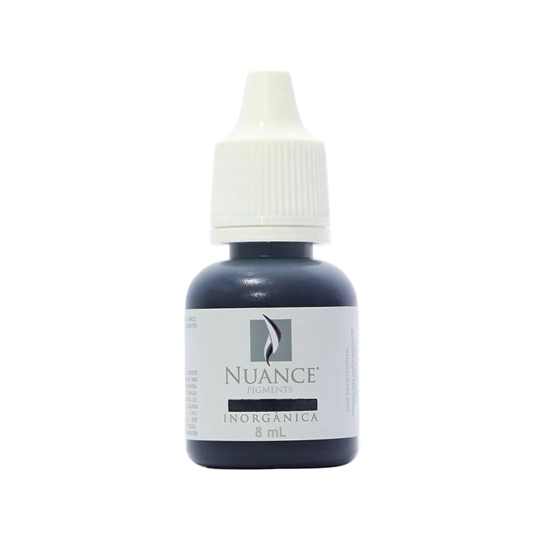 Pigmento Black - 8ml Nuance Frasco pequeno com pigmento preto e rótulo NUANCE PIGMENTS