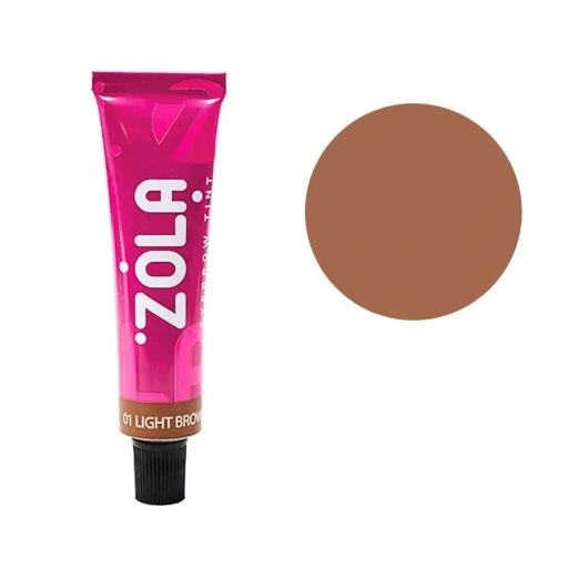 ZOLA Tint 01 Light Brown 15 ml - Tintura de Sobrancelhas Tubo de tinta para cabelo ZOLA cor castanho claro