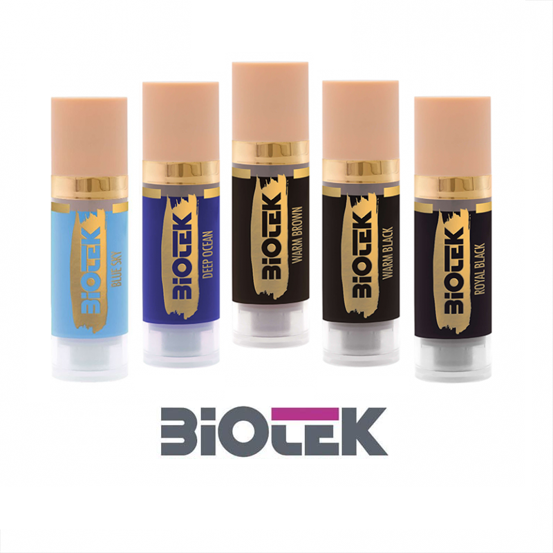 Pigmentos BIOTEK Eyeliner Conjunto de sticks cosméticos BIOLEK com tampas cor de pele e corpo em azul e preto