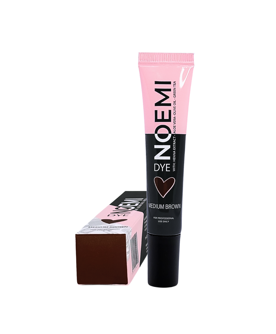 Noemi Dye Medium Brown - Coloração Castanho Médio 15 ml Tubo e caixa do corante capilar Nocemi Dye castanho médio