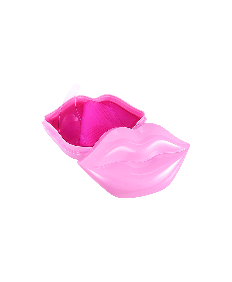 Noemi Lip Mask - Máscara Hidratante de Lábios, 20 Pares Máscara facial de lábios rosa aberta mostrando interior cor-de-rosa