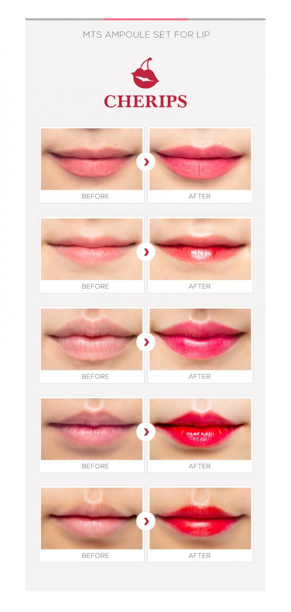Cores Stayve Cherips para efeito temporário de cor nos lábios em protocolo BB Lips e Hidragloss