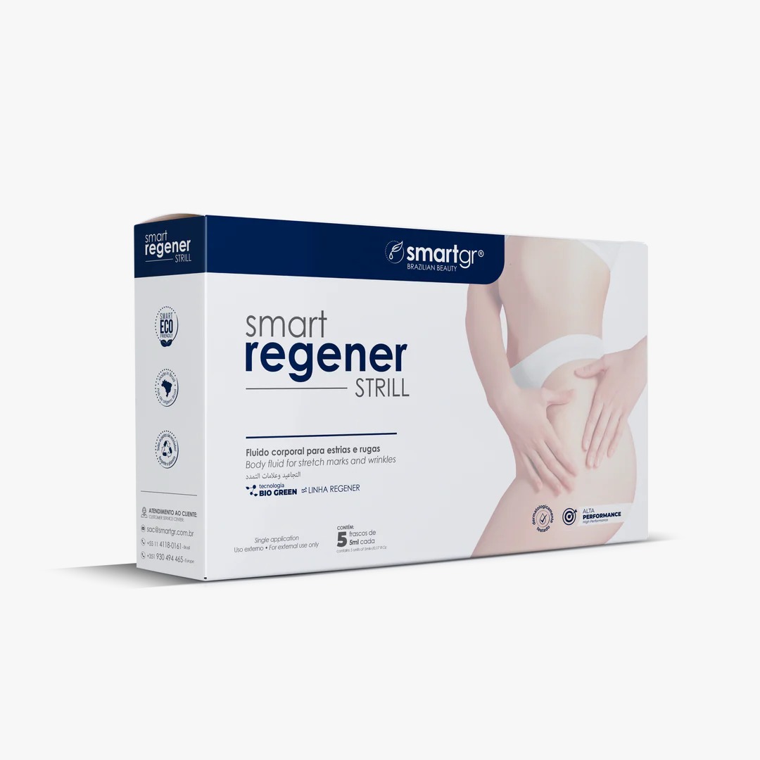 Smart Regener Strill - Regenerador Microagulhamento de Estrias Smart Regener Strill Smart GR 5 x 5 ml fluido regenerador para estrias, rugas, cicatrizes de acne e