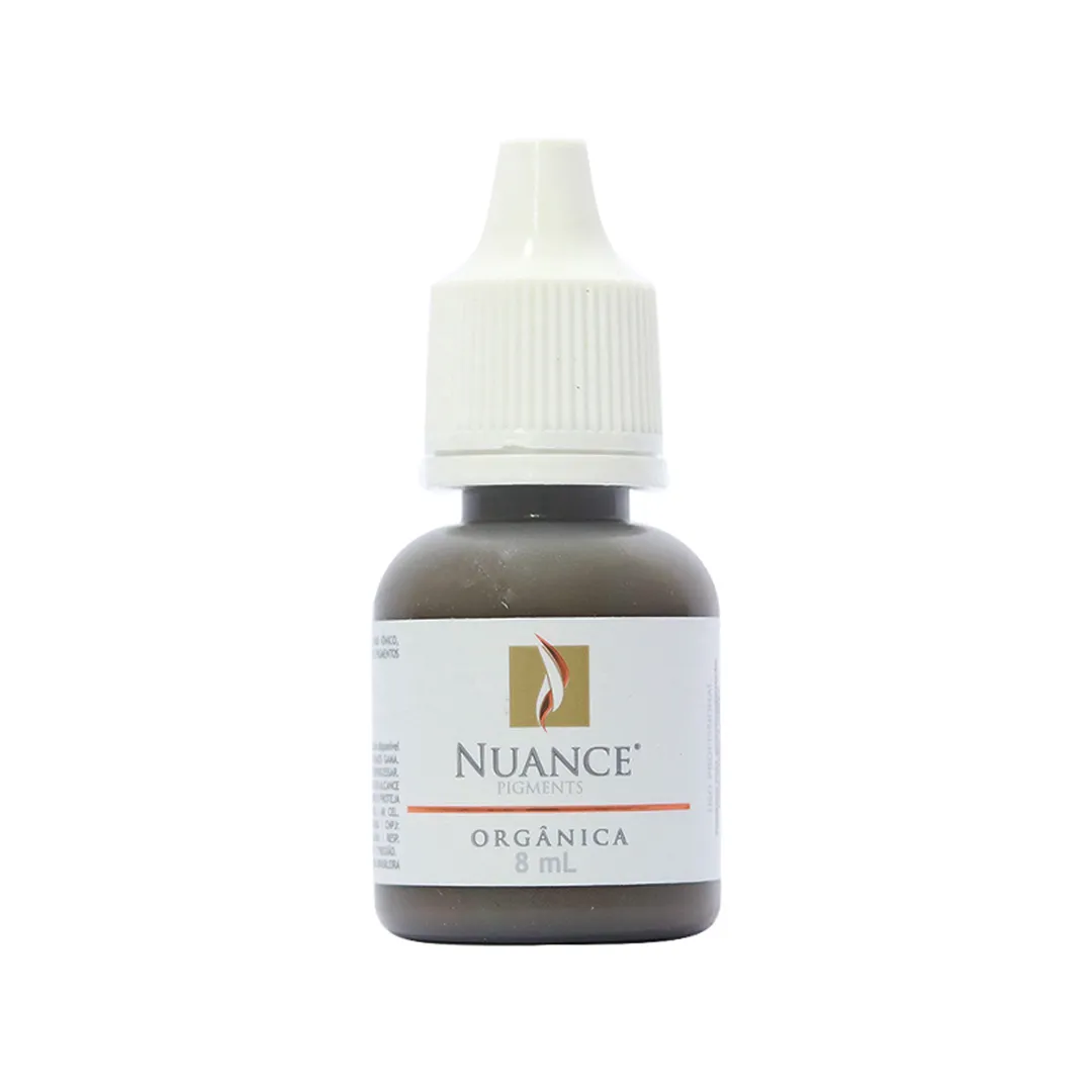 Pigmento Vesúvio - Castanho Natural Frio - 8ml Nuance Frasco pequeno com líquido cinza escuro e rótulo branco Nuance Orgânica 8 mL