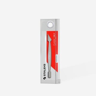 Ferramenta metálica para manicure STALEKS CLASSIC 101L em embalagem transparente