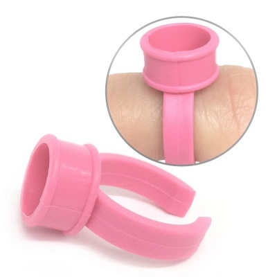 Argola cor de rosa para dedo com base cónica