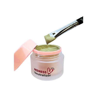 Pote de vidro com creme e pincel aplicador