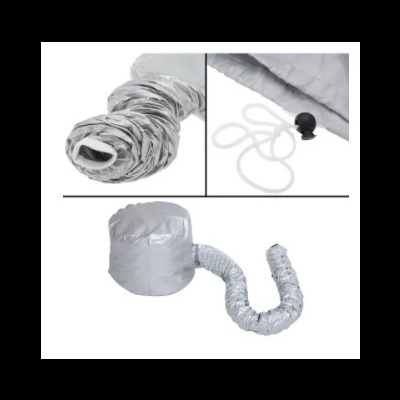 Tubo flexível prateado com capa redonda e corda branca com bóia preta