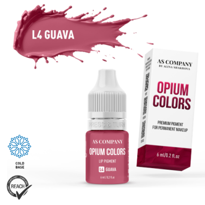 Frasco pequeno e embalagem de pigmento para maquilhagem permanente cor Guava