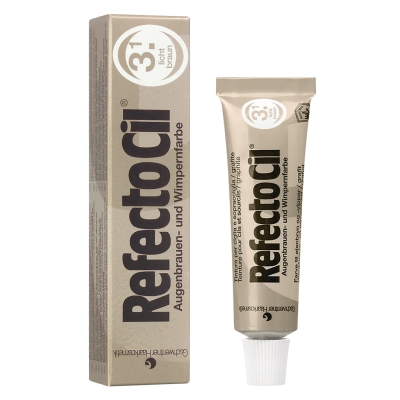 Tubo e embalagem do produto Refectocil para pestanas e sobrancelhas cor 3.1
