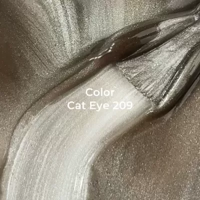 liquído prateado brilhante com texto Color Cat Eye 209