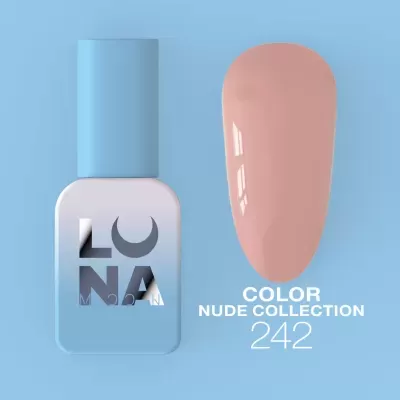 Esmalte de unhas azul e branco da coleção LUNA, cor nude 242