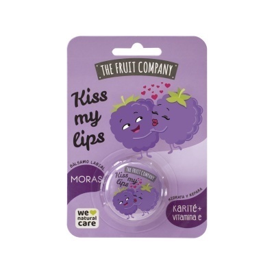 Bálsamo labial THE FRUIT COMPANY com aroma a moras em embalagem roxa