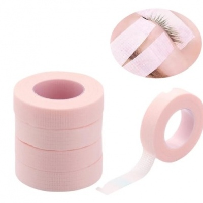 Conjunto de cinco rolos de fita adesiva cor-de-rosa para pestanas com textura e padrão quadriculado