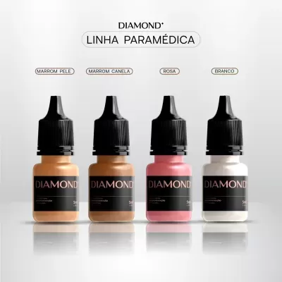 Frascos de líquidos para micropigmentação DIAMOND em quatro cores