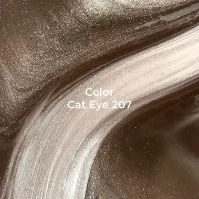 Mistura de esmalte metálico castanho e bege com texto Color Cat Eye 207