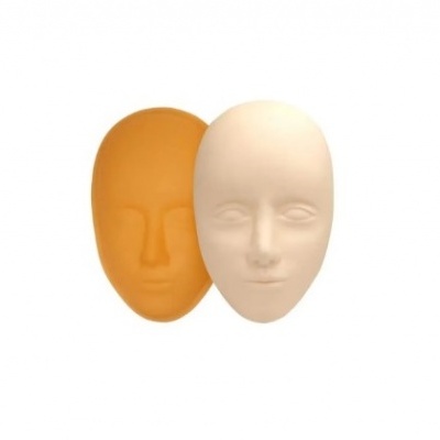 Máscaras faciais lisa creme e laranja sobre fundo branco