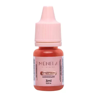 Frasco pequeno de pigmento coral MENELA em frasco rosa claro