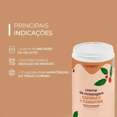 Frasco de creme de massagem smartgr com indicação para celulite e redução de medidas