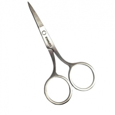 Tesoura pequena de metal inoxidável prateada com lâminas afiadas