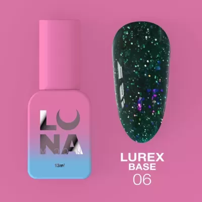 Verniz de unhas pink e azul com amostra de cor verde com brilhos