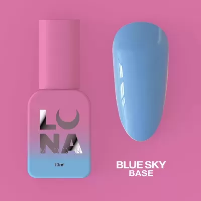 Verniz de unhas LUNA e amostra de unha azul brilhante